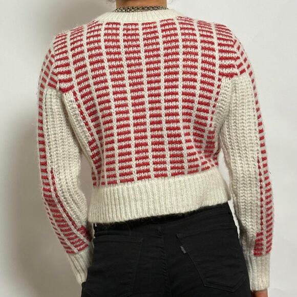 Cooperative red geometric crop sweater - Picture 5 of 7